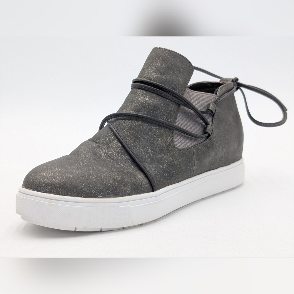 Yellow Box Maureen Size 8M Metallic Grey High-Top Sneakers Cushioned Memory Foam - Picture 6 of 16